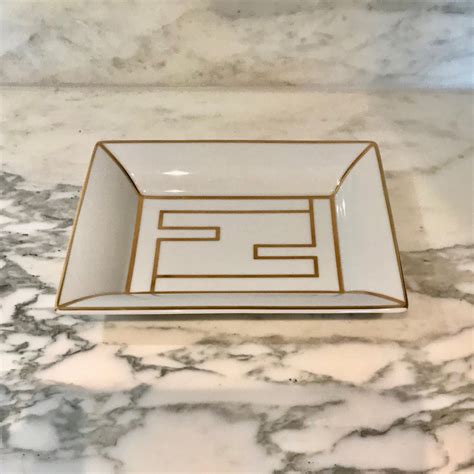 fendi gold ff tray porcelain|fendi coffee tables.